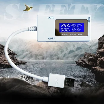 Мини Двойной USB Тестер Тока Напряжения USB Амперметр Тестер Зарядки Монитор Портов USB Цифровой Дисплей DC 4-30 В 0-5A 0-150 Вт
