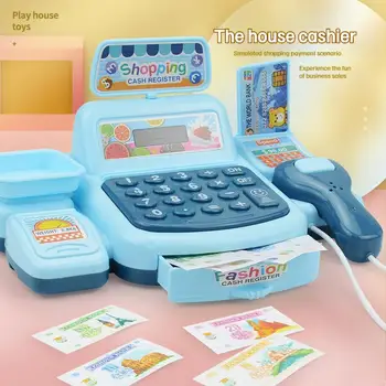 Электронные детские игрушки для ролевых игр, имитирующие кассовый аппарат в супермаркете, Игровая игрушка со световыми и звуковыми эффектами, игрушка для детей