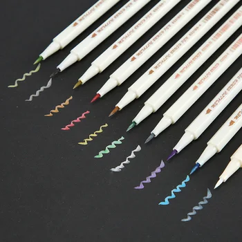 Набор ручек-кистей с мягким наконечником 10 цветов, ручка для каллиграфии, цветные Маркеры для рисования, Канцелярские принадлежности для поделок