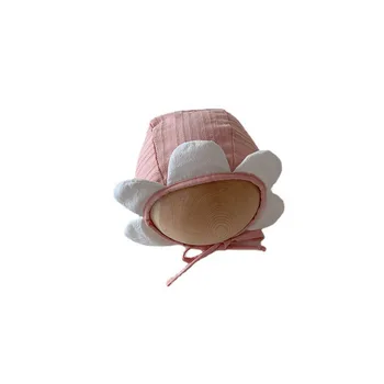 Новорожденный Ребенок Солнцезащитная шляпа с цветочным рисунком Хлопчатобумажный малыш Мальчик девочка Весна Лето Ветрозащитная шапочка для младенца 3-16 месяцев