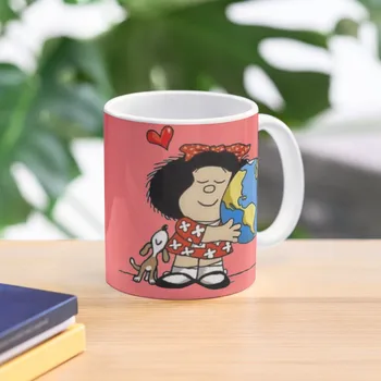 Кофейная кружка Mafalda puppy world, фарфоровая кружка, термокружка для кофе, которую нужно носить с собой