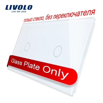 Livolo Luxury Pearl Black, 151 мм * 80 мм, Стандарт ЕС, Двойная стеклянная панель для аксессуаров DIY, VL-C7-C1 /C1-11