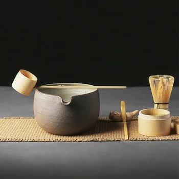 Традиционная Японская Керамическая чаша для смешивания Матча, Набор для приготовления Матча, Чаша для чая, Керамический чайник ручной работы и миска для чая