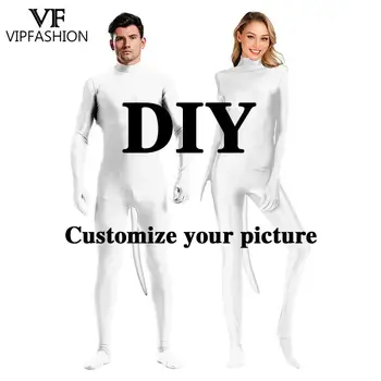 VIP МОДА DIY 3D принт Забавные костюмы для косплея, комбинезоны, ползунки, комбинезоны, Зентай с хвостом, настраиваемая молния в промежности