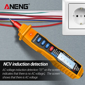 Цифровая ручка ANENG, мультиметр NCV, вольтметр переменного/постоянного тока, Омметр, сопротивление, емкость, частота, тест в режиме реального времени