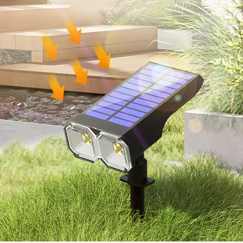 Наружные солнечные фонари ZK30, водонепроницаемые ландшафтные прожекторы IP65, садовое декоративное освещение, 2 в 1 Наружная лампа на солнечной энергии для внутреннего дворика