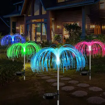 Наружный светильник в виде медузы, водонепроницаемый садовый светильник на солнечных батареях, широкое применение, декоративный светильник длительного использования