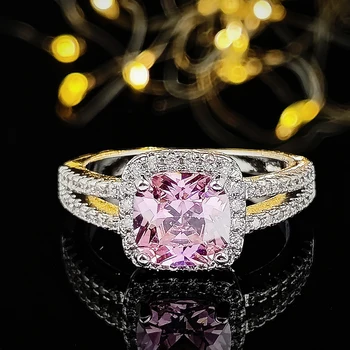 Модное дизайнерское обручальное кольцо серебряного цвета для женщин, розовое, голубое, на палец, ювелирные изделия оригинального дизайна R1507b